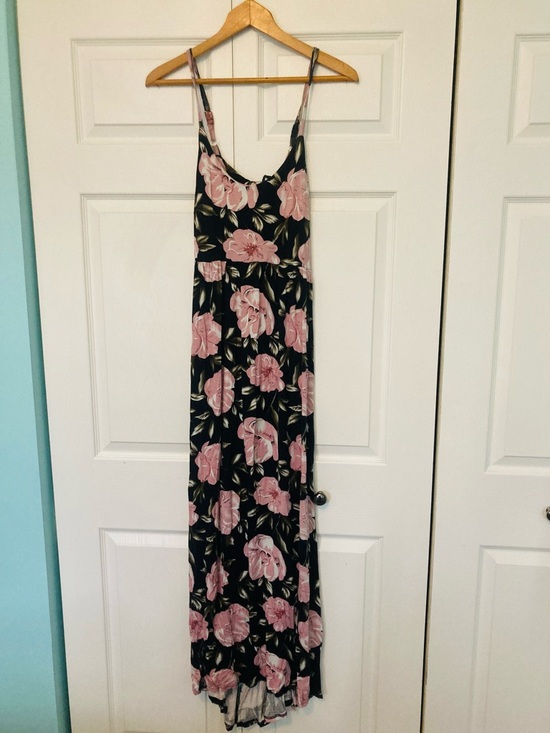 Black Floral Pink Maxi Dress Venus Large - Picture 2 of 7